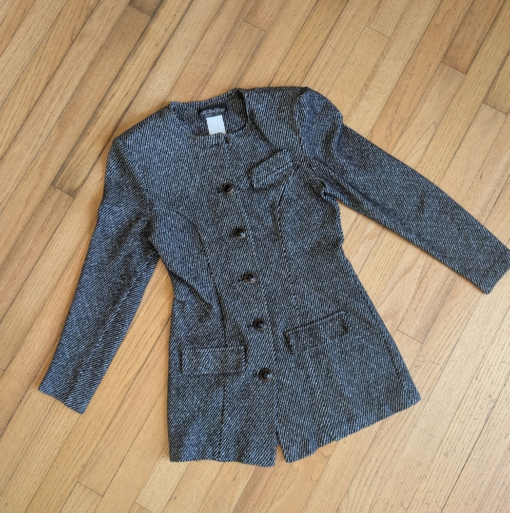Vintage 80s All That Jazz Structured Blazer – Charcoal Pinstripe
